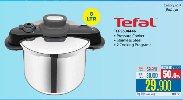 Tefal TFP3534446  Pressure Cooker  Stainless Steel  2 Cooking Programs