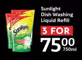Sunlight Dish Washing Liquid Refill 750 ml 