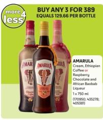 AMARULA Cream, Ethiopian Coffee or Raspberry Chocolate and African Baobab Liqueur 1x 750 ml Buy any 3 