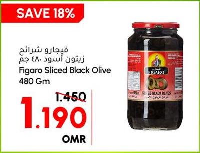 Figaro Sliced Black Olive 480 Gm
