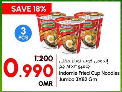 Indomie Fried Cup Noodles Jumbo 3X82 Gm