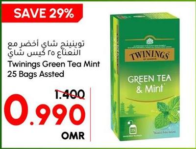 Twinings Green Tea Mint 25 Bags Assted