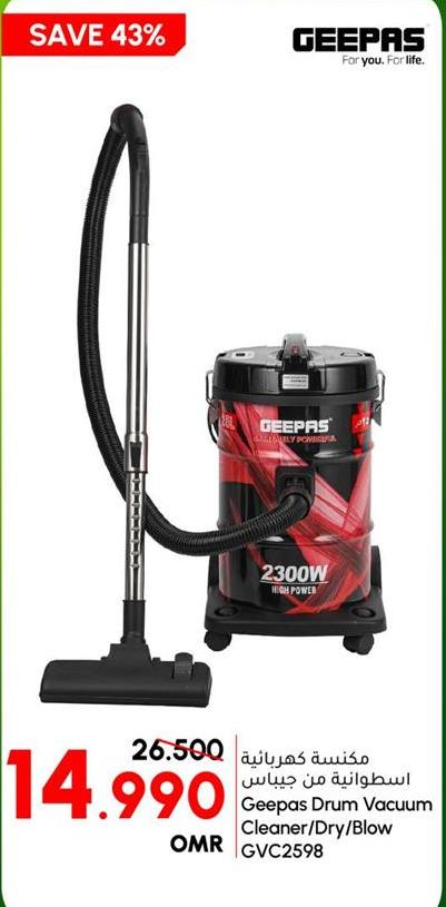 Geepas Drum Vacuum Cleaner/Dry/Blow GVC2598