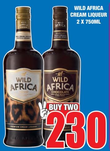 WILD AFRICA CREAM LIQUEUR 2 X 750ML