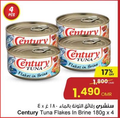 Century Tuna Flakes In Brine 180g x 4