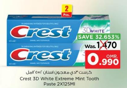 Crest 3D White Extreme Mint Tooth Paste 2X125Ml