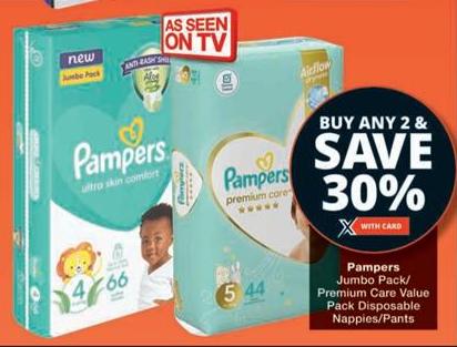 Pampers Jumbo Pack/ Premium Care Value Pack Disposable Nappies/Pants