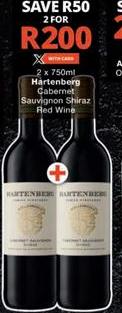 2 x 750ml Hartenberg Cabernet Sauvignon Shiraz Red Wine