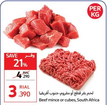 Beef mince or cubes, South Africa