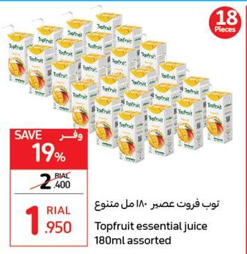 Topfruit essential juice 180ml assorted
