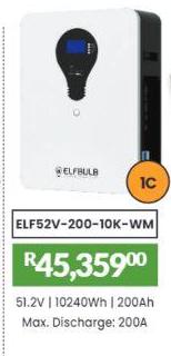 51.2V | 10240Wh | 200Ah Max. Discharge: 200A