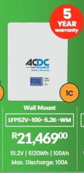 Wall Mount LFP52V-100-5.2K-WM