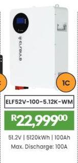 51.2V 5120kWh | 100Ah Max. Discharge: 100A