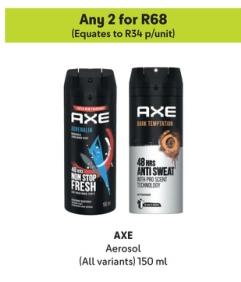 AXE Aerosol (All variants) 150 ml any 2  