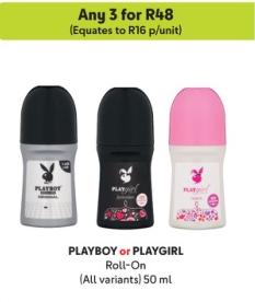 PLAYBOY or PLAYGIRL Roll-On (All variants) 50 ml Any 3