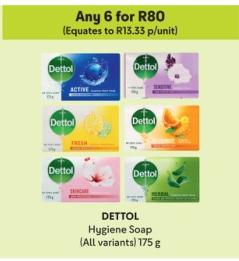 DETTOL Hygiene Soap (All variants) 175g Any 6