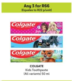 COLGATE Kids Toothpaste (All variants) any 3 