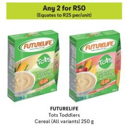 FUTURELIFE Tots Toddlers Cereal (All variants) 250gm Any 2 