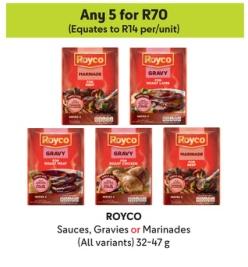 ROYCO Sauces, Gravies or Marinades (All variants) any 5  