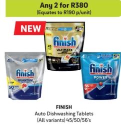 Finish Ultimate Auto Dishwashing Tablets 40/50/56's Any 2