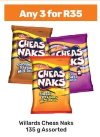 Willards Cheas Naks 135g Assorted Any 3