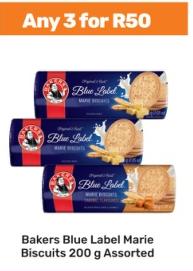 Bakers Blue Label Marie Biscuits 200 g Assorted Any 3