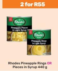 Rhodes Pineapple Rings or Pieces in Syrup 440g