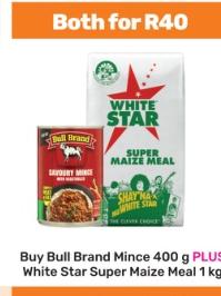 Buy Bull Brand Mince 400 g PLUS White Star Super Maize Meal 1 kg