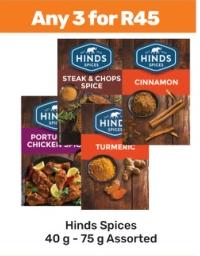 Hinds Spices 40 g - 75 g Assorted Any 3