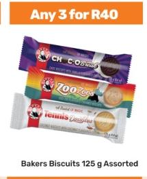 Bakers Biscuits 125 g Assorted Any 3