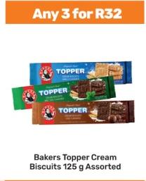 Bakers Topper Cream Biscuits 125g Assorted Any 3