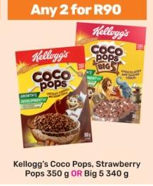 Kellogg's Coco Pops, Strawberry Pops 350 g OR Big 5 340g Any 2