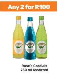 Rose’s Cordials 750ml Assorted Any 2