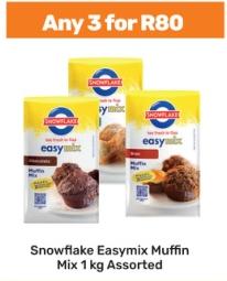 Snowflake Easymix Muffin Mix 1 kg Assorted Any 3