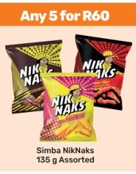 Simba NikNaks 135g Assorted Any 5