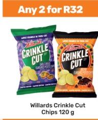 Willards Crinkle Cut Chips 120g Any 2