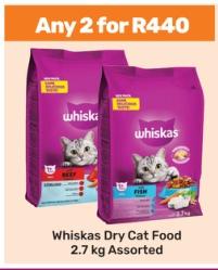 Whiskas Dry Cat Food 2.7kg Assorted Any 2