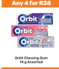 Orbit Chewing Gum 14 g Assorted Any 4