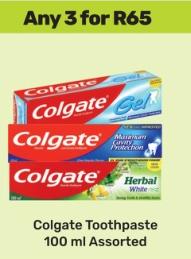 Colgate Toothpaste 100 ml Assorted any 3 