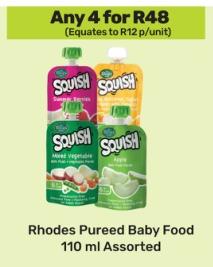 Rhodes Pureed Baby Food Assorted any 4