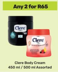 Clere Body Cream 450 ml / 500 ml Assorted any 2 