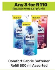 Comfort Fabric Softener Refill 800 ml Assorted any 3 