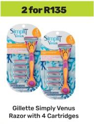 Gillette Simply Venus Razor with 4 Cartridges