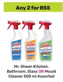 Mr. Sheen Kitchen, Bathroom, Glass OR Mould Cleaner any 2 