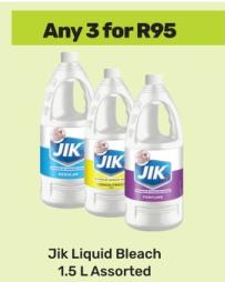 Jik Liquid Bleach 1.5 L Assorted  any 3