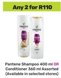 Pantene Shampoo 400 ml OR Conditioner 360 ml Assorted any 2 