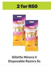 Gillette Minora II Disposable Razors 5s