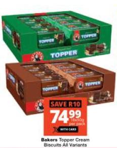 Bakers Topper Cream Biscuits All Variants 18x50 gm 