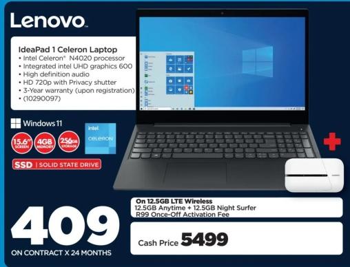 Lenovo IdeaPad 1 Celeron Laptop