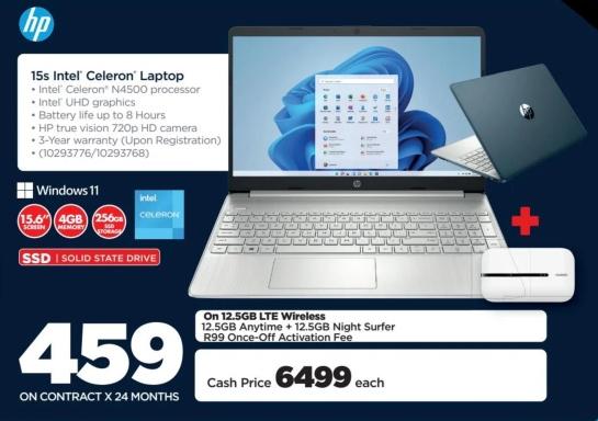 HP 15s Intel Celeron Laptop